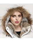 Rabbit Fur  Mid-length Padded Coat Women