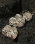 Long Metal Woven Lantern Hollow Stud Earrings