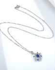 Natural Sapphire Necklace Female Hollow  Pendant