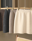 Women’s Pure Wool Knit Skirt – Elegant High-Elastic Short Skirt for Commuting Chic