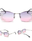 Frameless cut-edge sunglasses with mirror-set