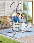 2 Person Outdoor Rattan Hanging Chair ( USA ONLY + 3 TO 5 DAYS SHIPPING)