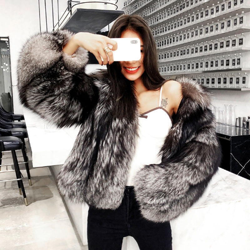 Women&#39;s Fur Coat Short  Imitation Fox