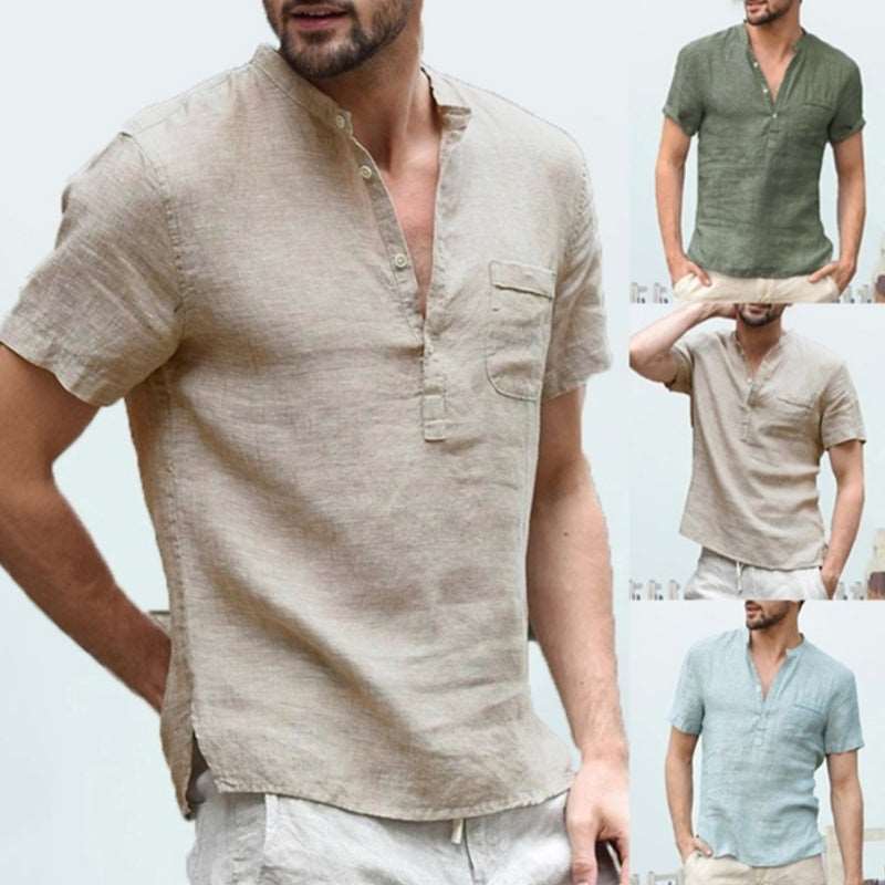 Casual linen polo shirt