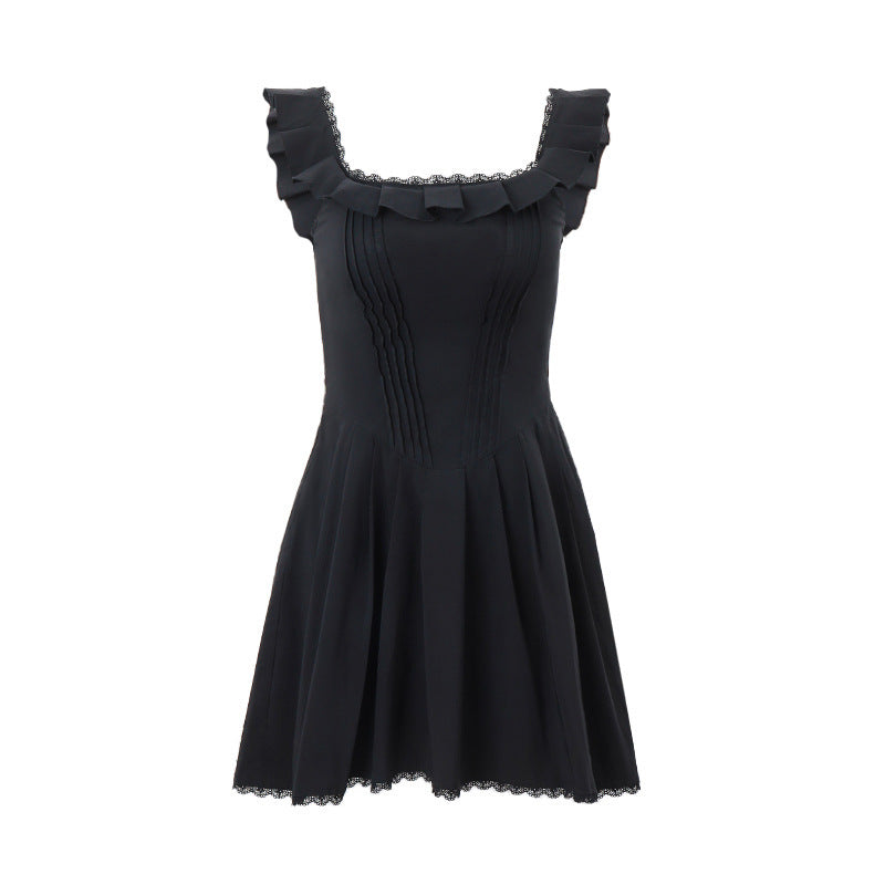 Women’s Fashion Fishbone Corset Dress – Sleek Black One-Step Skirt Elegance