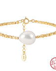 Handmade Women's Fashion Silver Baroque  Natural Pearl Bracelet