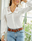 White Long Sleeve Slim Lapel Shirt