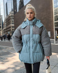 Women’s Cotton-Padded Lamb Wool Coat – Drawstring Waist Thickened Winter Jacket