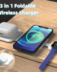 3 In 1 Magnetic Foldable Wireless Charger Charging Station Multi-device Folding Cell Phone Wireless Charger Gadgets