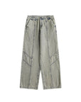 Men’s Retro Washed Baggy Jeans – Trendy Straight-Leg Denim Street Style