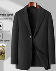 Men 70% Wool Slim Fit Business Suit Jacket – Premium Sheep Wool Blend Single-Breasted Blazer