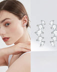 High-grade Moissanite Studs Curved Five Stone Sterling Silver K Gold Plating Ear Rings women