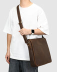 Men’s Genuine Horse Leather Crossbody Bag – Horse Leather Shoulder Bag