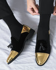 British Korean Version Of The Trend Pointed Gold Small Leather Shoes Men
