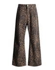 Leopard Jeans Wide Leg Loose Women