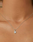 1 Karat Shining Moissanite Necklace S925 Sterling Silver White Gold Plated