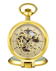 Flip Manual Mechanical Pocket Watch Roman Engraved Skeleton