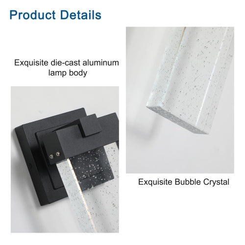 Outdoor Waterproof Transparent LED Crystal Wall Light Supports Many Types Of Bulb-2 Packs ( USA ONLY + 3 TO 5 DAYS SHIPPING)