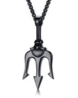 Titanium steel trident necklace men