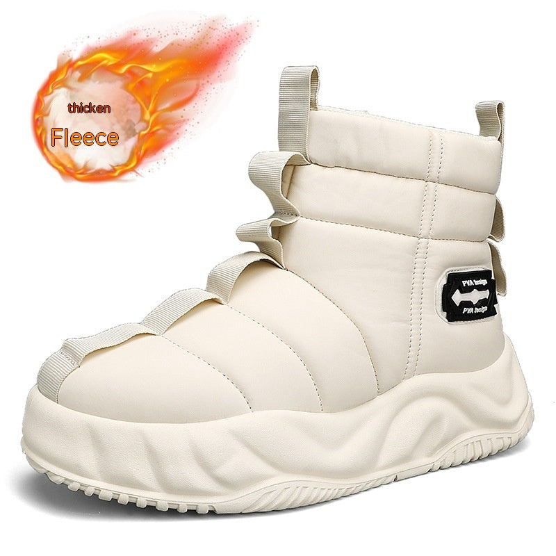 High-top Snow Boots Fur Men&#39;s Warm Slugged Bottom Cotton Shoes