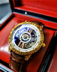 Genuine Leather Men's High-end Hollow Tourbillon Automatic Mechanical Watch