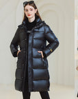 Women’s Winter Warm Hooded Long Coat – Down Cotton Padded Jacket with Pockets
