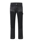 Black And Grey Men Micro Cropped Pants Straight Leg Slimming