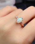 Natural Opal Ring 925 Silver Gold Plated  for women