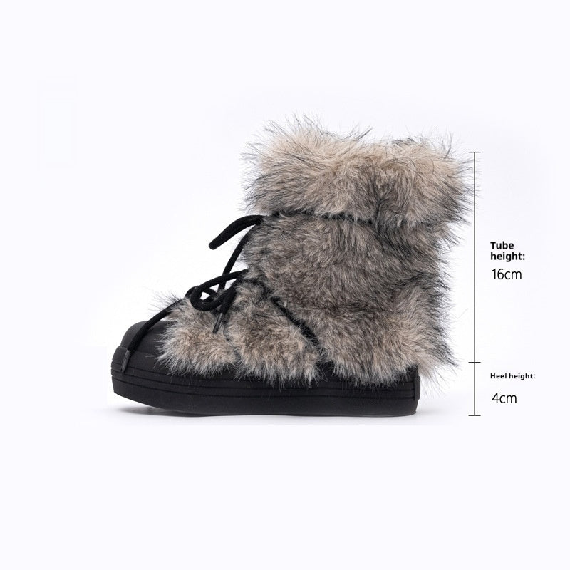 Thick Bottom Increased Fur Short Snow Boots women