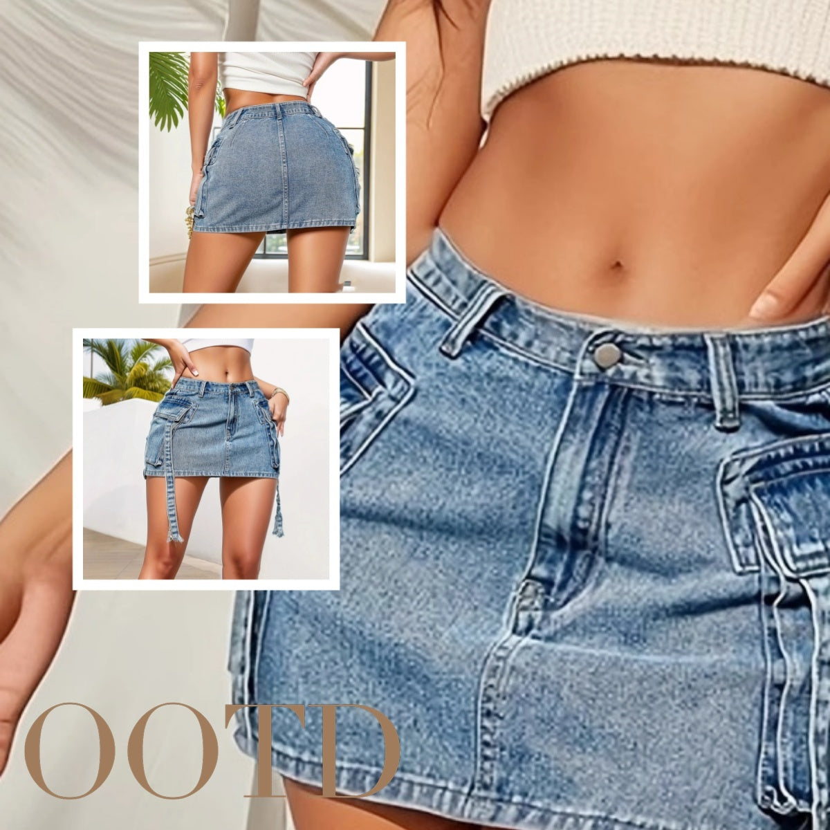 👖 Y2K Low-Rise Denim Mini Skirt – 90s Throwback with Edge
