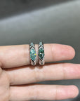 High quality Blue Green Mosonite Ring Unisex