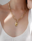 ✨ Women’s Double-Layer OT Buckle Necklace – Edgy Elegance