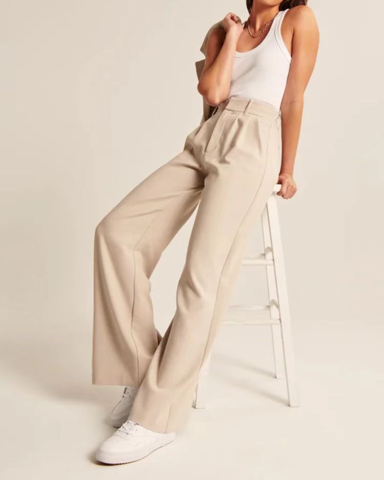 High Waist Trousers With Pockets  Women