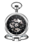 Flip Manual Mechanical Pocket Watch Roman Engraved Skeleton