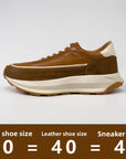 Men’s Genuine Leather RUNNING Shoes – Breathable Low-Top Cowhide Sneakers