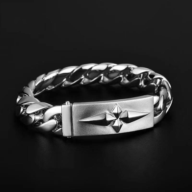 Men&#39;s Simplicity All-match Cuban Real Bracelet