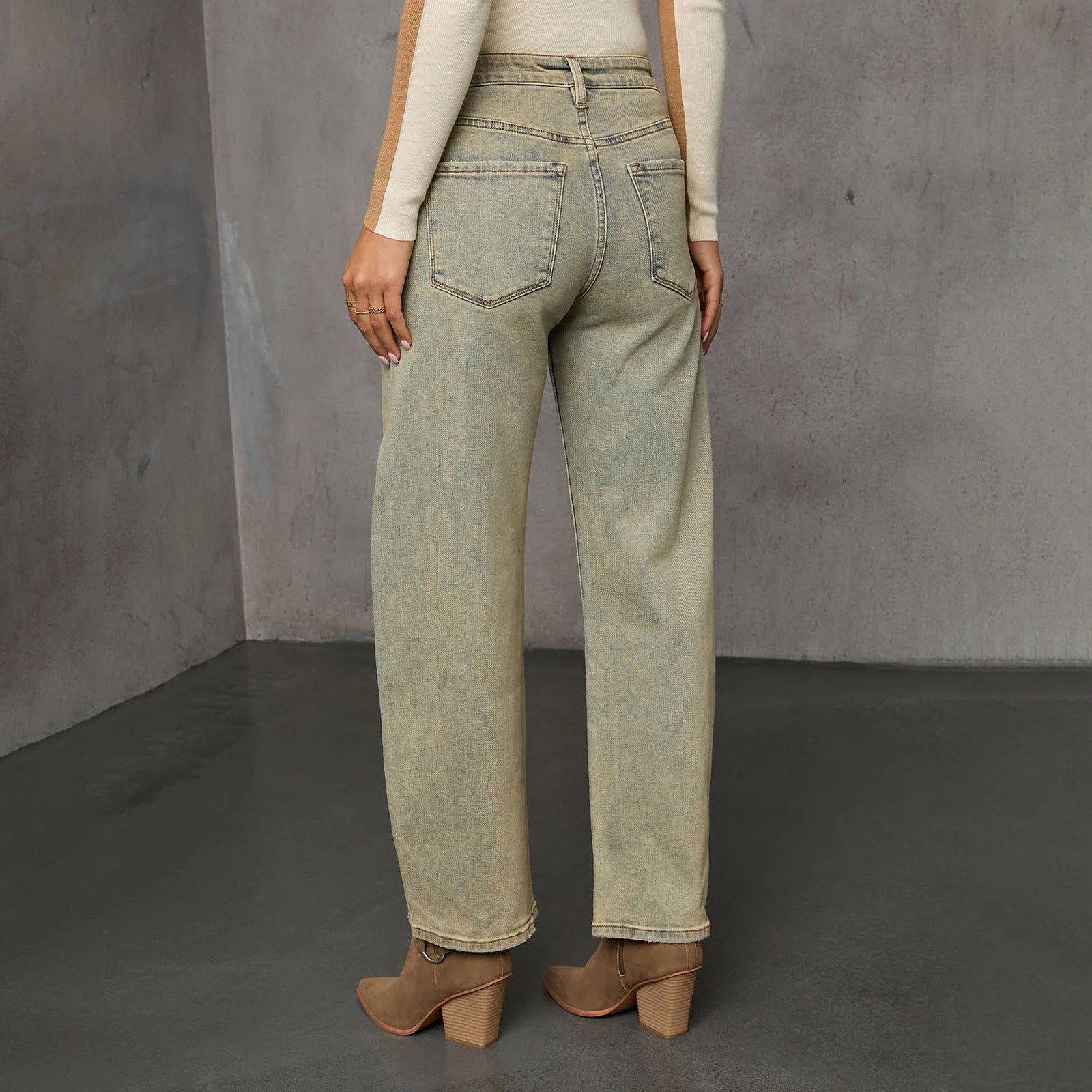 Vintage Stretch High-Waist Straight Leg Jeans