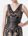 Women's Sequined Temperament Deep V Vest Dress