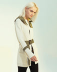 Women's Lace-up Knitted Trench Coat