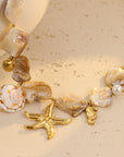 Vacation Style Irregular Shell Conch Starfish Clavicle Chain