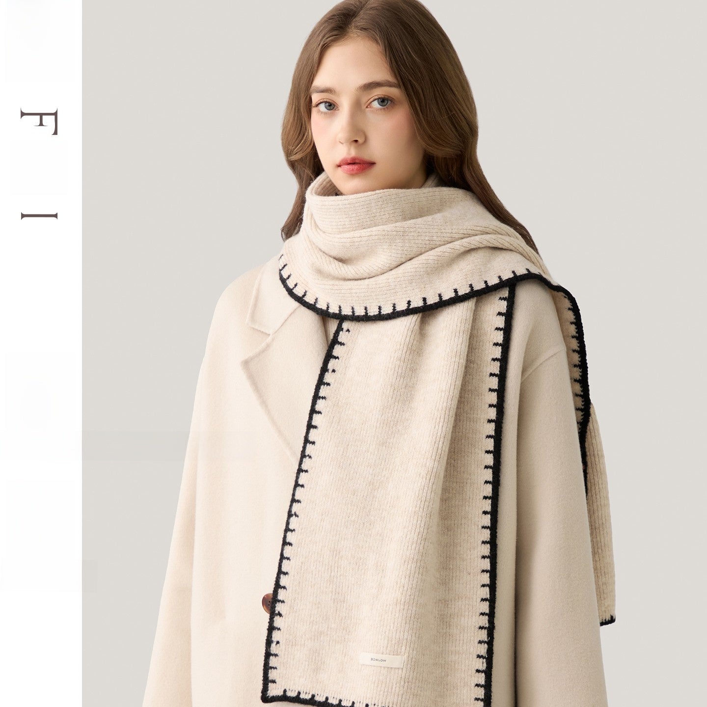 Women’s Wool Scarf Set – Soft Warm Color Block Winter Scarf with Gift Box, Long Windproof Wrap for Outdoor &amp; Everyday Wear