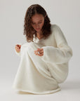 Women’s Knitted V-Neck Sweater & Long Skirt Set – Simple Elegant Two-Piece Outfit