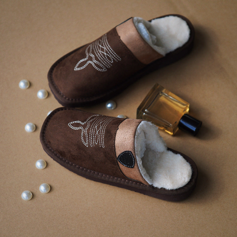 Women’s Winter Closed-Toe Slippers – Soft Faux Fur Lined PU Slip-On House Shoes with Foam Rubber Sole (Indoor