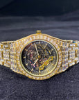 Hip Hop Full Square Diamond Luminous Hollow Mechanical Watch