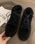 Warm Cotton Shoes With Fleece And Thick Fur