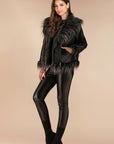 Imitation raccoon fur sheepskin leather jacket ( 3 to 7 days shipping)