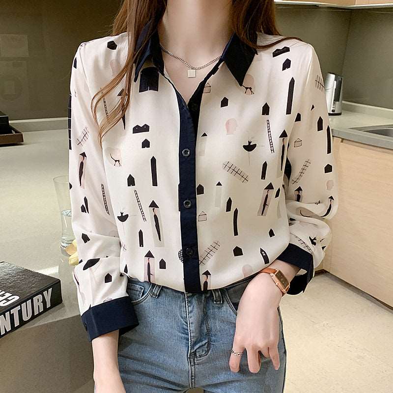 Chiffon Printed Shirt Women