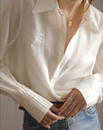 Chic Chiffon White Shirt For Women