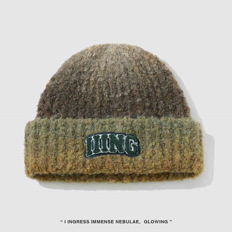 Women’s Wool Blend Vintage Gradient Knitted Hat – Cozy Warmth with Retro Charm