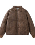 Men’s Rock Style PU Leather Jacket – Thickened Premium Mid-Length Coat